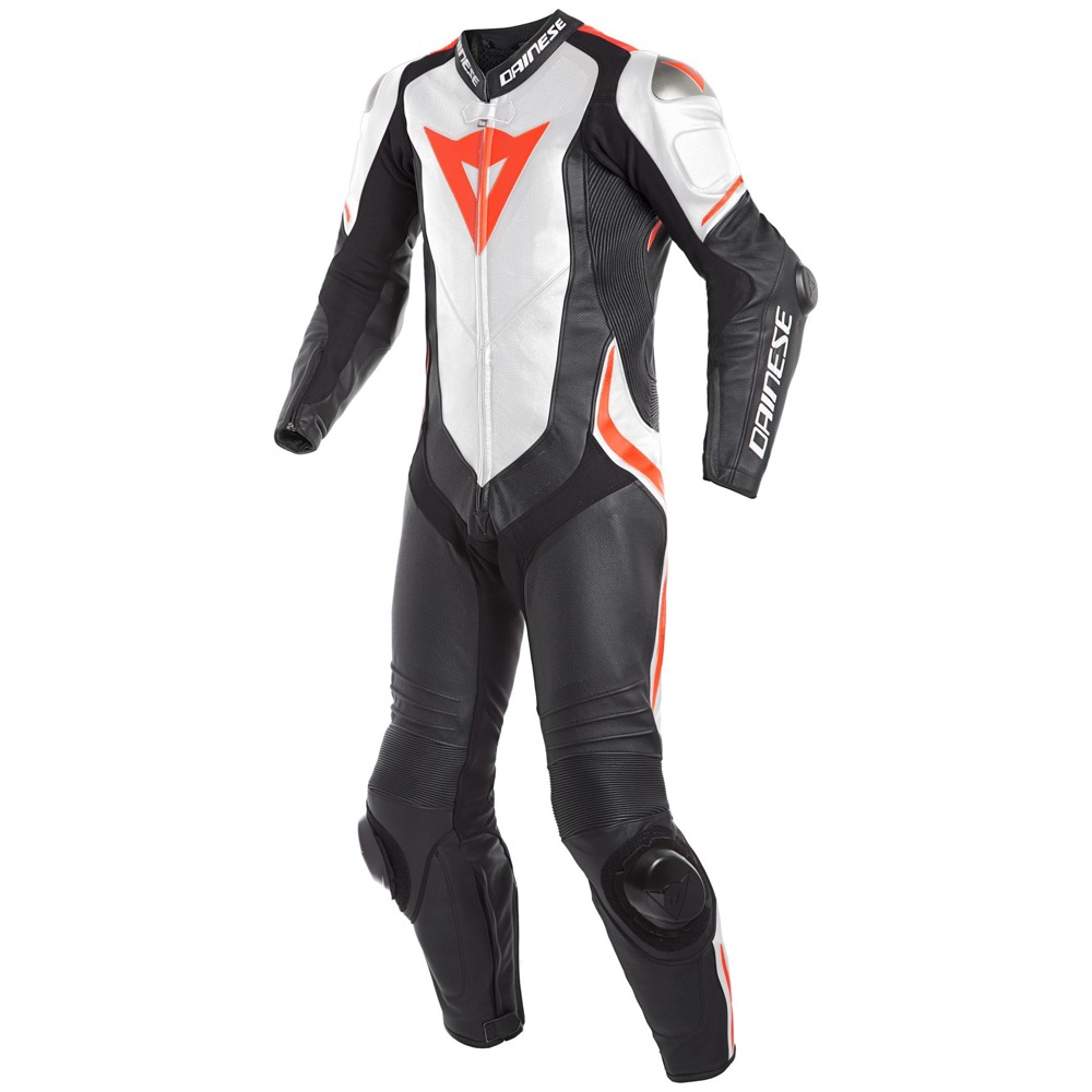 Motorcycle Leather Suit DAINESE LAGUNA SECA 4 PERFORATED white/black ...