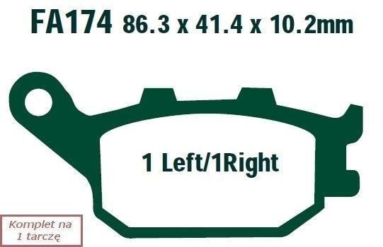 Brake pads EBC FA174V V-PAD (set on 1 disk)