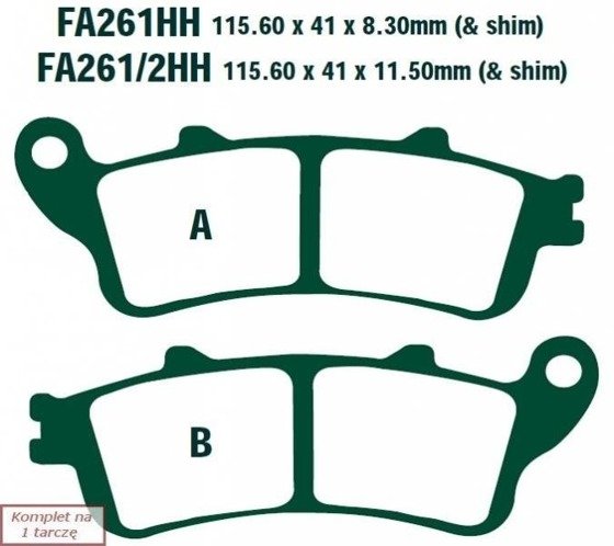 Brake pads EBC FA261HH wzmacniane (set on 1 disk)