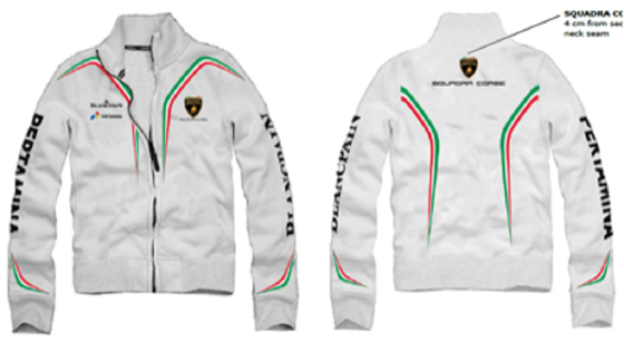 Mens Hoodie Lamborghini Tricolore white