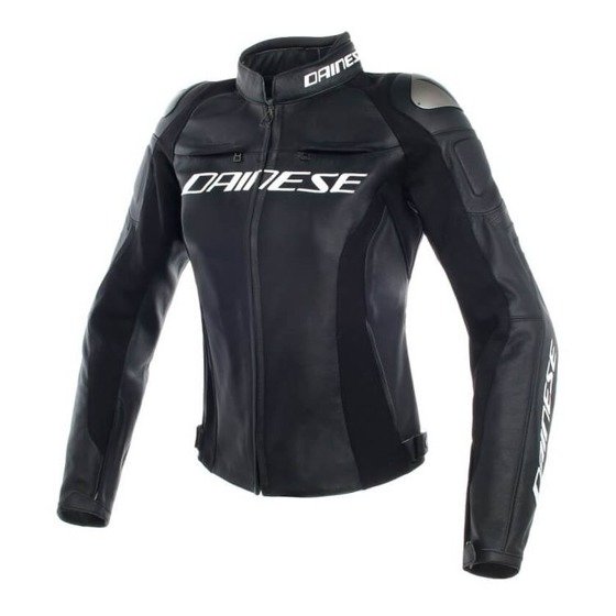 Motorcycle Leather Jacket DAINESE RACING 3 LADY PERFORATED black