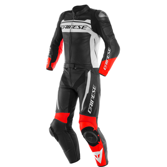 Motorcycle Leather Suit DAINESE MISTEL 2PCS black/white/red