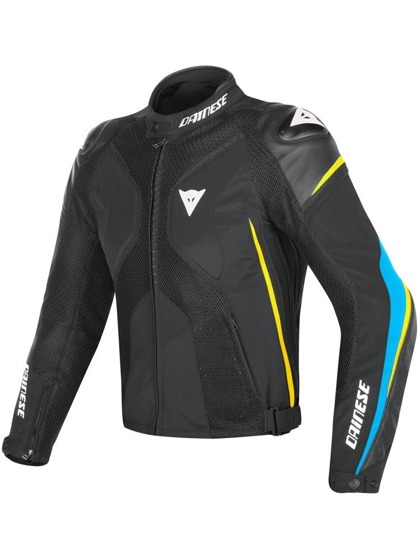 Motorcycle Textil Jacket DAINESE SUPER RIDER D-DRY black/blue/yellow