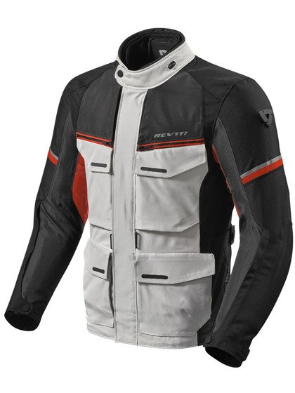 Motorcycle Textile Jacket REVIT Outback 3 silver/red