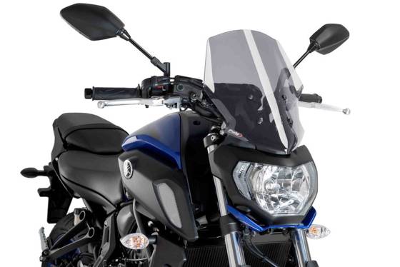 Motorcycle windshield PUIG for Yamaha MT-07 18-20 (Touring) light smoke