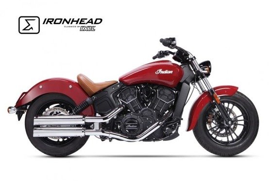 Silencer / Exhaust IRONHEAD INDIAN SCOUT (15-16) typ HC1-2C (downside) chrom