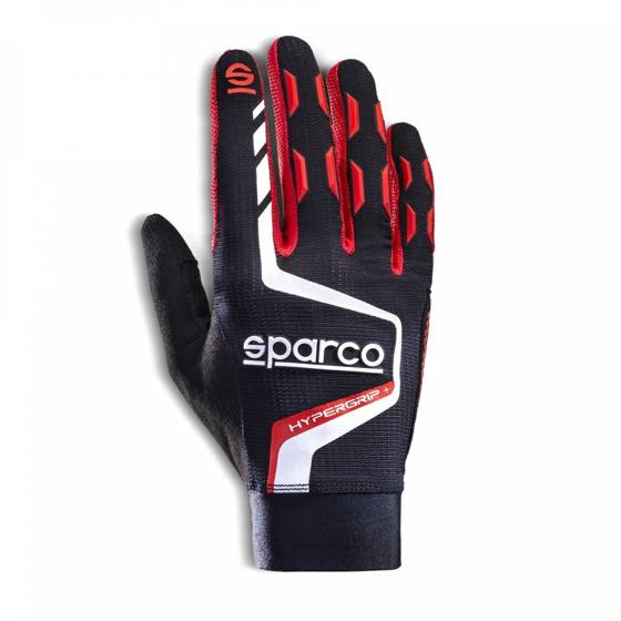 Sparco Gaming / Karting Kart Auto Racing Gloves HYPERGRIP+ black red