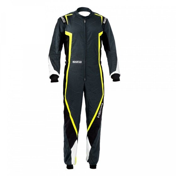 Sparco Kerb Kart Karting Auto Racing Suit (CIK FIA Approved) black yellow