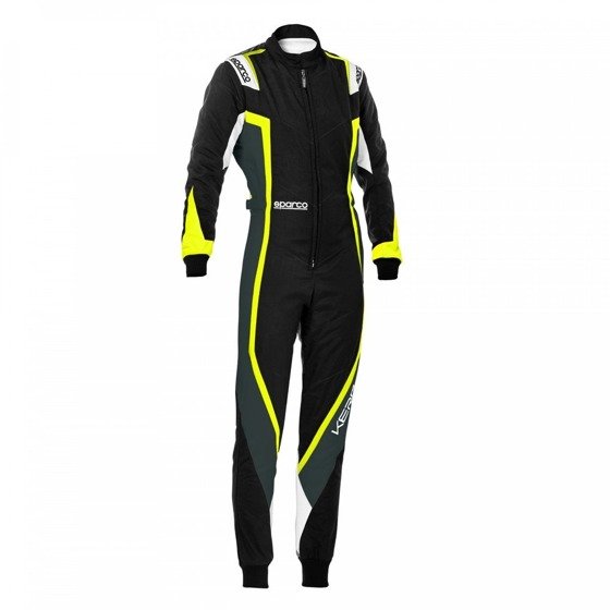 Sparco Kerb Lady Kart Karting Auto Racing Suit (CIK FIA Approved) black yellow