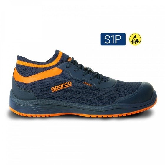 Sparco LEGEND S1P ESD Mechanics Safety Shoes black orange