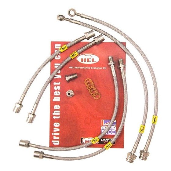 Stainless Braided Brake Lines HEL for Audi 100 2.2 1986-1989