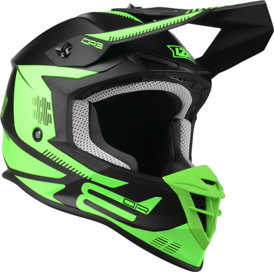 Kask Motocyklowy LAZER OR3 PP3 (kol. Czarny - Zielony Fluo - Matowy) rozm. XS