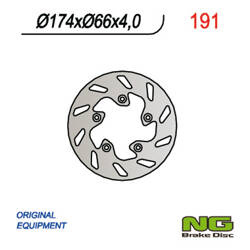 NG TARCZA HAMULCOWA TYŁ SKUTER GILERA, ITALJET (174x66x4)