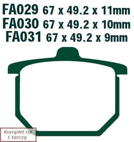 Brake pads EBC FA029V V-PAD (set on 1 disk)