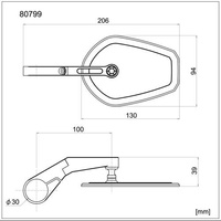 D-MIRROR-15, VF1/BAREND SHORT, ALU 1PC E-MARKED