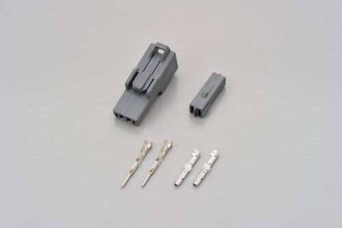 connector set, 2P, for KAWASAKI indicator, gray, male and female