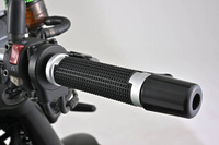 GRIP W/ALU."GGDM-CROSS"7/8"BLACK&SILVER,125MM