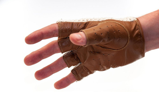 Rękawice krótkie OMP Racing TAZIO brązowe