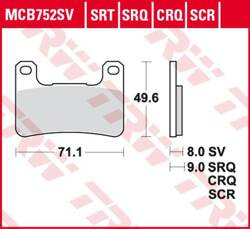 TRW LUCAS BRAKE PADS KH379 CARBON RACING (COMPETITION) KAWASAKI HP2 18-, ZX10R 08-15, SUZUKI GSXR 600 / 750 04-10, GSXR 1000 04-11, GSXR 1300 08-12, FRONT (PROMOTION)