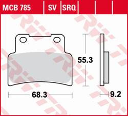 TRW LUCAS ZF KLOCKI HAMULCOWE KH432 SINTER TRACK APRILIA RS 125 '07-'13, SL 750 SHIVER/DROSODURO '07-'17, NA 850 MANA '07-'16, SL 900 SHIVER, SMV 900 DROSODURO '17-, YAMAHA MT 125, YZF 125R '14-, PRZÓD