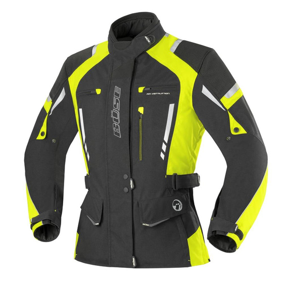 Kurtka motocyklowa damska BUSE Torino Pro czarno-neonowa 38