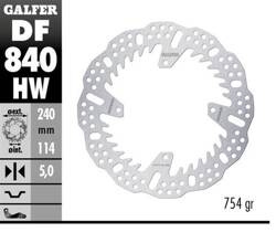 GALFER TARCZA HAMULCOWA TYŁ TM EN/MX 125/144/250/300/450/ 530 '15-'24; 125/144 FI EN '24-; 250/300/450 FI EN '24- (240X114X5MM) SHARK ENDURO MX