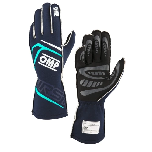 OMP Racing Race & Kart Gloves FIRST (FIA) navy/light blue