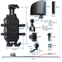 MC39 Motorcycle Phone Holder Anti-vibration USB-C Charging