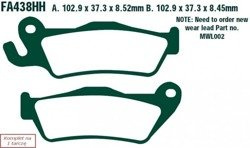 Klocki hamulcowe EBC FA438HH wzmacniane (kpl. na 1 tarcze)