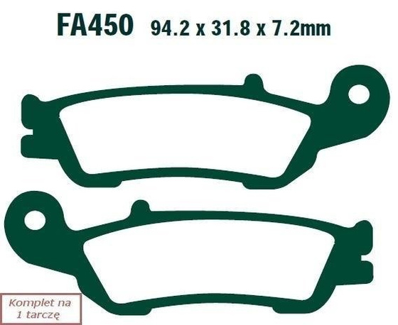 Brake pads EBC FA450TT (set on 1 disk)