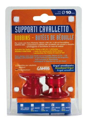 90342 Bobbins kit for forked stands - 10 mm – Red