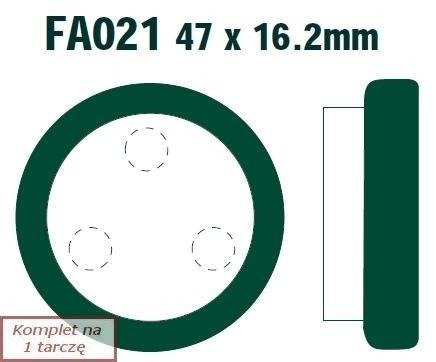 Klocki hamulcowe EBC FA021 (kpl. na 1 tarcze)