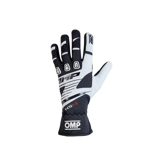 OMP Racing Karting Gloves KS-3 MY19 black/white