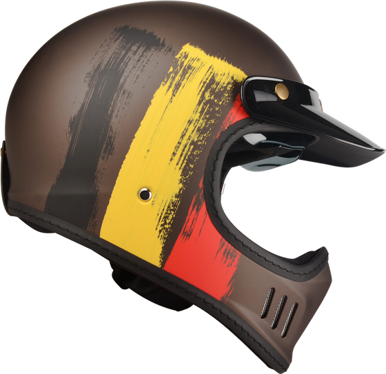 Kask Motocyklowy LAZER Cross TT Belgium (kol. Czarny - Czerwony - Żółty Matowy) rozm. XS