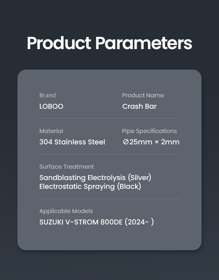 LOBOO Crash Bar do SUZUKI 800DE (2024-) Srebrne (10.3.01421.003.21)