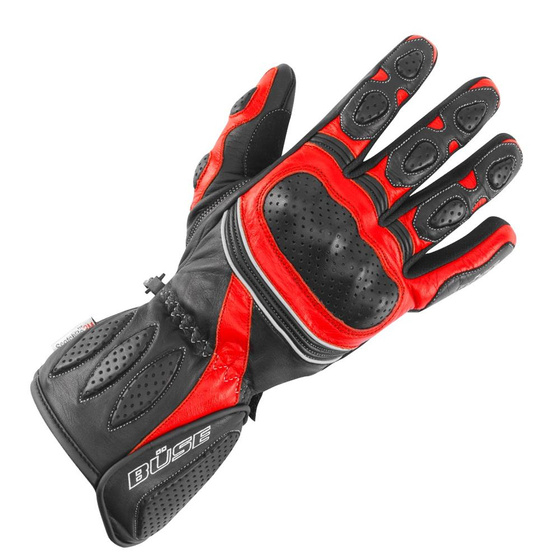 Rękawice motocyklowe BUSE Pit Lane czarno-czerwone 12