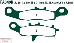 Brake pads EBC FA349R (set on 1 disk)