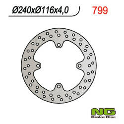 NG TARCZA HAMULCOWA TYŁ KAWASAKI KX 125/250 (03-08), KXF 250 (04-19), 450 (05-19), SUZUKI RMZ 250 (04-06) (240X116X4) 4 OTWORY O ŚR 10,5MM