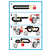 90632 C-Lock 150R, hardened steel chain lock - 150 cm
