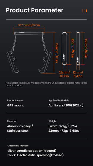 LOBOO Zestaw montażowy GPS Aprilia sr gt200 (2022-) (10.3.09451.001.01)