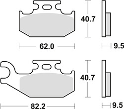 TRW LUCAS BRAKE PADS KH317 SINTER OFFROAD SUZUKI LTF 500 03-04, YAMAHA YXR 660 04-06 YFM 700 RAPTOR 06-, REAR