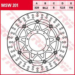 TRW LUCAS ZF TARCZA HAMULCOWA PRZÓD HONDA VFR 1200F '10-'16 (320X94X5MM)