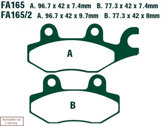 Brake pads EBC MXS165 off-road wyczynowe (set on 1 disk)