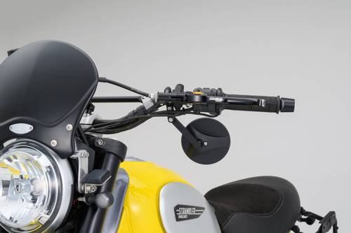 80917 "D-MIRROR-18" ABS NYLON HANDLE BAR CLAMP MIRROR BLACK