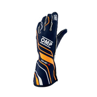 OMP Racing Race Rally Auto Kart Gloves ONE-S (FIA Approved) blue orange