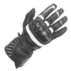 Rękawice motocyklowe damskie BUSE Misano czarno-białe 07