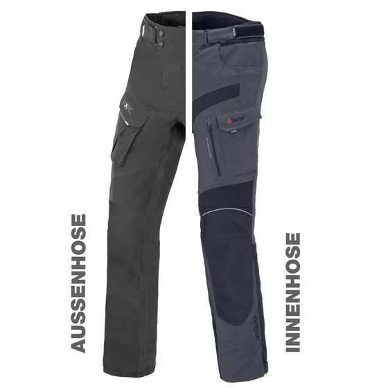 Spodnie motocyklowe BUSE ZESTAW EXRC Porto czarny/szary łupek 58