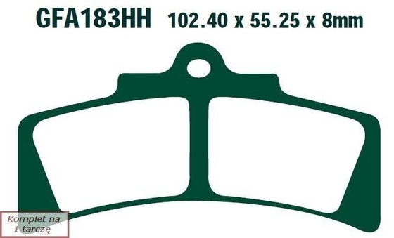 Brake pads EBC GFA183HH torowe/profesjonalne (set on 1 disk)
