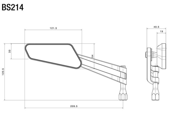 Lusterko Circuit 959 RS czarne prawe