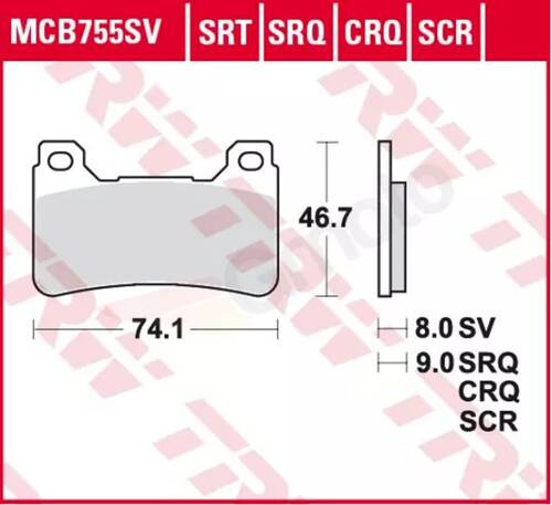 TRW LUCAS BRAKE PADS KH390 HONDA CBR 600RR 05-16, CBR 1000 FIREBLADE 04-16, FRONT METALLIC SINTER RACING (COMPETITION FOR TRACK) (REPLACES MCB755SRQ) (PROMOTION)